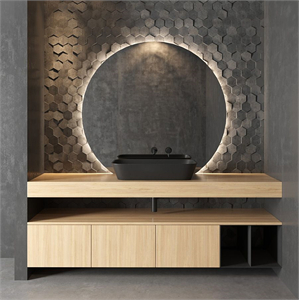 Cerasa NEROLAB Wood veneer vanity unit